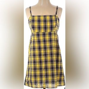 Urban Outfitters Yellow plaid mini dress sz 2